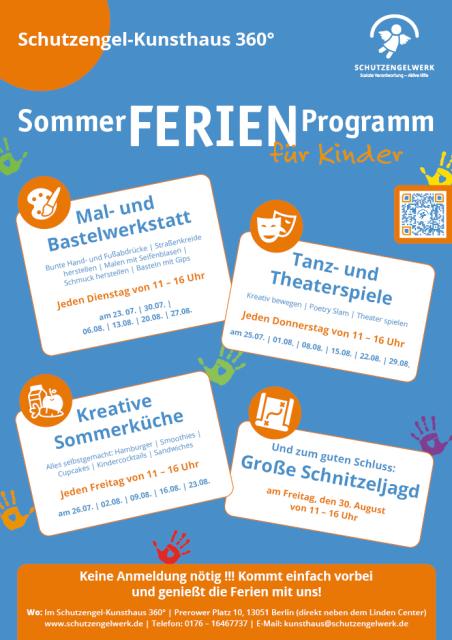 Plakat mit einem Angebot für die Sommerferien 2024 in Berlin-Hohenschönhausen