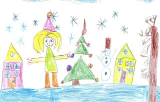gemaltes Bild Weihnachten